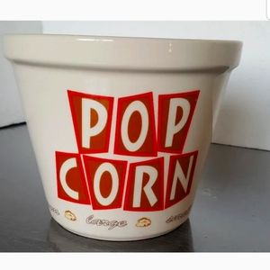 White Ceramic Pop Corn Bowl Large kitchen prep 101 Porcelain pop corn Bowl